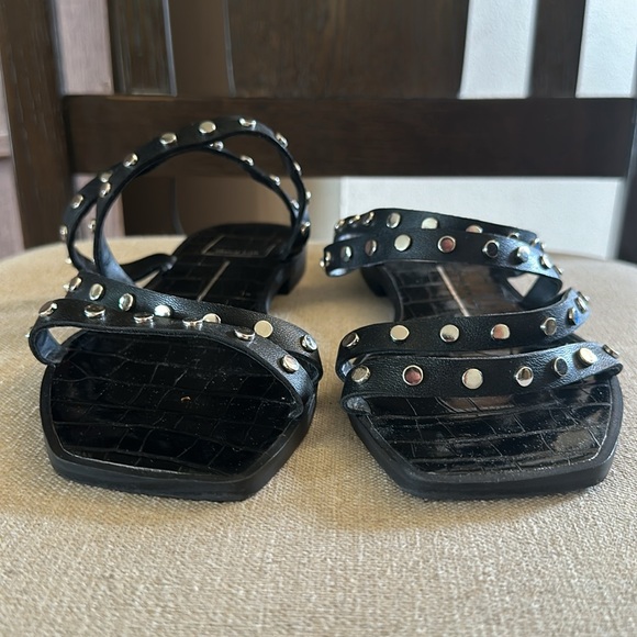 Dolce Vita Women’s Strappy Studded Slip On Sandals Flats Black Size 6W Wide - Picture 5 of 8